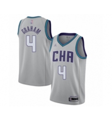 Men's Jordan Charlotte Hornets #4 Devonte Graham Swingman Gray Basketball Jersey - 2019 20 City Edition