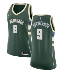 Women's Nike Milwaukee Bucks #9 Donte DiVincenzo Swingman Green NBA Jersey - Icon Edition