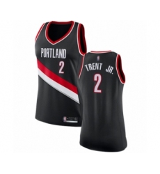 Women's Portland Trail Blazers #2 Gary Trent Jr. Swingman Black Basketball Jersey - Icon Edition