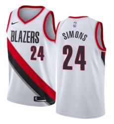 Men's Nike Portland Trail Blazers #24 Anfernee Simons Swingman White NBA Jersey - Association Edition