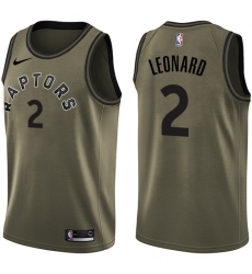 Youth Nike Toronto Raptors #2 Kawhi Leonard Swingman Green Salute to Service NBA Jersey