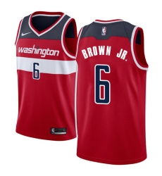 Men's Nike Washington Wizards #6 Troy Brown Jr. Swingman Red NBA Jersey - Icon Edition