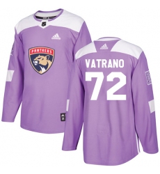 Men's Adidas Florida Panthers #72 Frank Vatrano Authentic Purple Fights Cancer Practice NHL Jersey