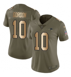 Women's Nike New England Patriots #10 Josh Gordon Limited Pink Rush Fashion NFL Jersey