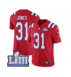Men's Nike New England Patriots #31 Jonathan Jones Red Alternate Vapor Untouchable Limited Player Super Bowl LIII Bound NFL Jersey
