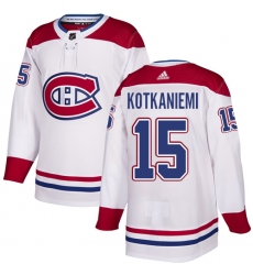 Men's Adidas Montreal Canadiens #15 Jesperi Kotkaniemi Authentic White Away NHL Jersey