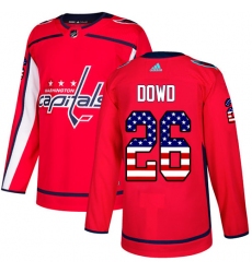 Men's Adidas Washington Capitals #26 Nic Dowd Authentic Red USA Flag Fashion NHL Jersey