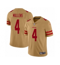 Women's San Francisco 49ers #4 Nick Mullens Limited Gold Inverted Legend Football Jersey