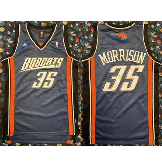 Men's Charlotte Hornets #35 Adam Morrison Navy Stitched Basketball Jersey