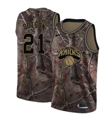Women's Nike New York Knicks #21 Damyean Dotson Swingman Camo Realtree Collection NBA Jersey