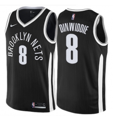 Women's Nike Brooklyn Nets #8 Spencer Dinwiddie Swingman Black NBA Jersey - City Edition