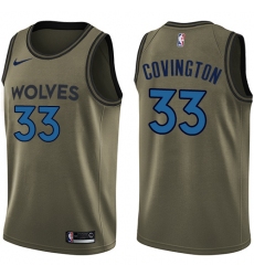 Youth Nike Minnesota Timberwolves #33 Robert Covington Swingman Green Salute to Service NBA Jersey