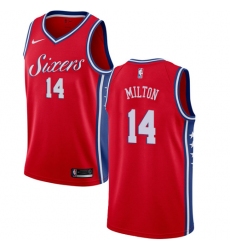 Youth Nike Philadelphia 76ers #14 Shake Milton Swingman Red NBA Jersey Statement Edition