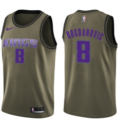 Youth Nike Sacramento Kings #8 Bogdan Bogdanovic Swingman Green Salute to Service NBA Jersey