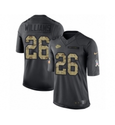 Men's Nike Kansas City Chiefs #26 Damien Williams Limited Black 2016 Salute to Service NFL Jersey