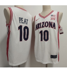 Men's Arizona Wildcats #10 Koa Peat White Stitched Jersey