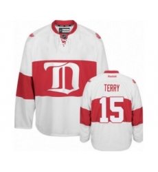 Youth Reebok Detroit Red Wings #15 Chris Terry Authentic White Third NHL Jersey