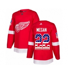 Youth Adidas Detroit Red Wings #22 Wade Megan Authentic Red USA Flag Fashion NHL Jersey