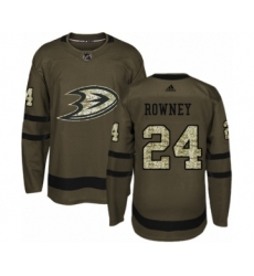 Youth Adidas Anaheim Ducks #24 Carter Rowney Premier Green Salute to Service NHL Jersey