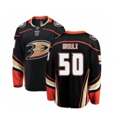 Men's Anaheim Ducks #50 Benoit-Olivier Groulx Authentic Black Home Fanatics Branded Breakaway NHL Jersey