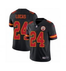 Men's Nike Kansas City Chiefs #24 Jordan Lucas Limited Black Rush Vapor Untouchable NFL Jersey