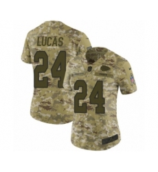 Women's Nike Kansas City Chiefs #24 Jordan Lucas Limited Camo 2018 Salute to Service NFL Jersey