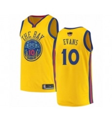 Youth Golden State Warriors #10 Jacob Evans Swingman Gold Basketball 2019 Basketball Finals Bound Jersey - City Edition