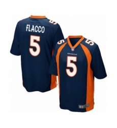 Men's Denver Broncos #5 Joe Flacco Game Navy Blue Alternate Football Jersey