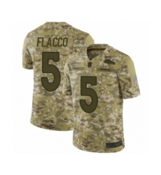 Men's Denver Broncos #5 Joe Flacco Limited Camo 2018 Salute to Service Football Jersey
