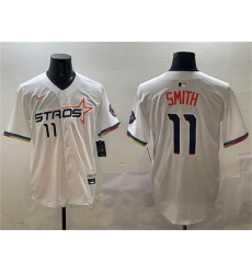 Men's Houston Astros #11 Cam Smith White 2025 City Connect Limited Stitched Baseball Jersey