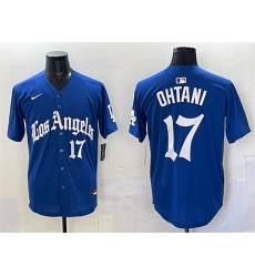Men's Los Angeles Dodgers #17 Shohei Ohtani Blue 2025 LA Gothic Style With Fernando Vapor Premier Limited Stitched Baseball Jersey
