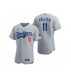 Men's Mlb Los Angeles Dodgers #11 A.J. Pollock Nike Gray Authentic 2020 Alternate Jersey