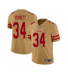 Men's San Francisco 49ers #34 Jason Verrett Limited Gold Inverted Legend Football Jersey