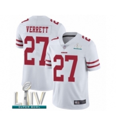 Youth San Francisco 49ers #27 Jason Verrett White Vapor Untouchable Limited Player Super Bowl LIV Bound Football Jersey
