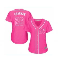 Women's Oakland Athletics #26 Matt Chapman Replica Pink Fashion Cool Base Baseball Jersey