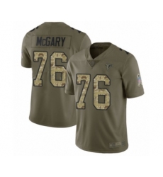 Men's Atlanta Falcons #76 Kaleb McGary Limited Olive Camo 2017 Salute to Service Football Jersey