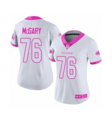 Women's Atlanta Falcons #76 Kaleb McGary Limited White Pink Rush Fashion Football Jersey