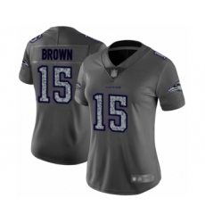 Women's Baltimore Ravens #15 Marquise Brown Limited Gray Static Fashion Football Jersey