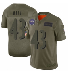 Women's Baltimore Ravens #43 Justice Hill Limited Camo 2019 Salute to Service Football Jersey
