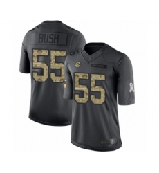 Men's Pittsburgh Steelers #55 Devin Bush Limited Black 2016 Salute to Service Football Jersey