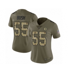 Women's Pittsburgh Steelers #55 Devin Bush Limited Olive Camo 2017 Salute to Service Football Jersey