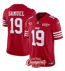 Men's San Francisco 49ers #19 Deebo Samuel Red 2023 F.U.S.E. With 1-star C And NFC West Champions Football Stitched Jersey