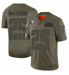 Men's Minnesota Vikings #25 Alexander Mattison Limited Camo 2019 Salute to Service Football Jersey