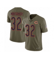 Men's Chicago Bears #32 David Montgomery Limited Olive 2017 Salute to Service Football Jersey
