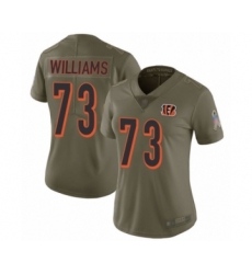 Women's Cincinnati Bengals #73 Jonah Williams Limited Olive 2017 Salute to Service Football Jersey