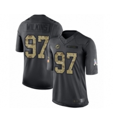 Youth Miami Dolphins #97 Christian Wilkins Limited Black 2016 Salute to Service Football Jersey