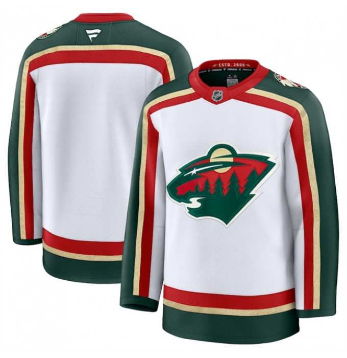 Men's Minnesota Wild Blank White 2025 25th Anniversary Stitched Hockey Jersey