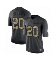 Men's Dallas Cowboys #20 Tony Pollard Limited Black 2016 Salute to Service Football Jersey