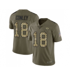 Youth Jacksonville Jaguars #18 Chris Conley Limited Olive Camo 2017 Salute to Service Football Jersey