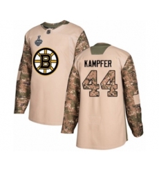Men's Boston Bruins #44 Steven Kampfer Authentic Camo Veterans Day Practice 2019 Stanley Cup Final Bound Hockey Jersey